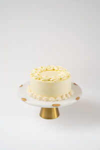 Nut Free Vanilla Cake with creamy vanilla buttercream