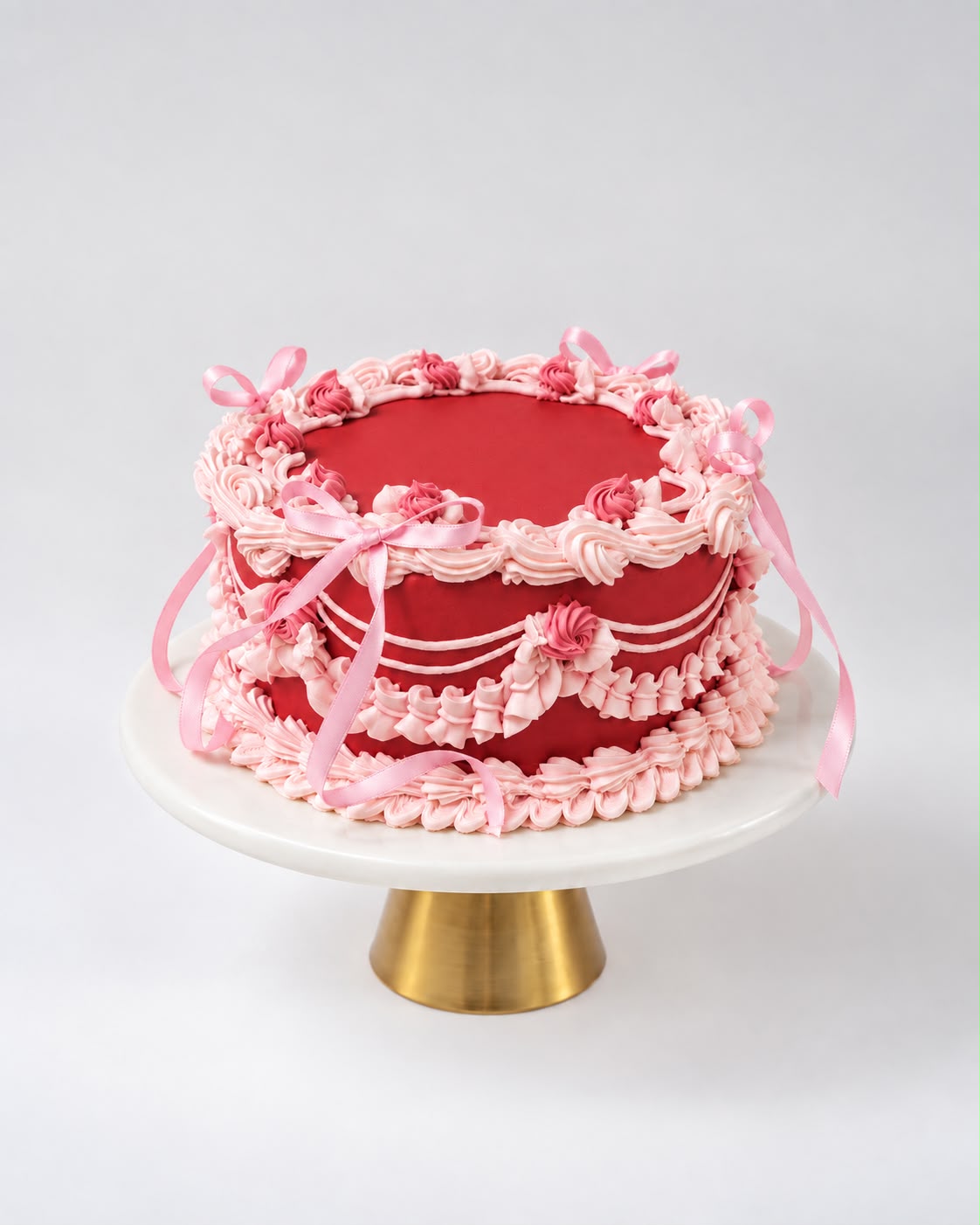 Vintage Piping Round Cake - Image 2