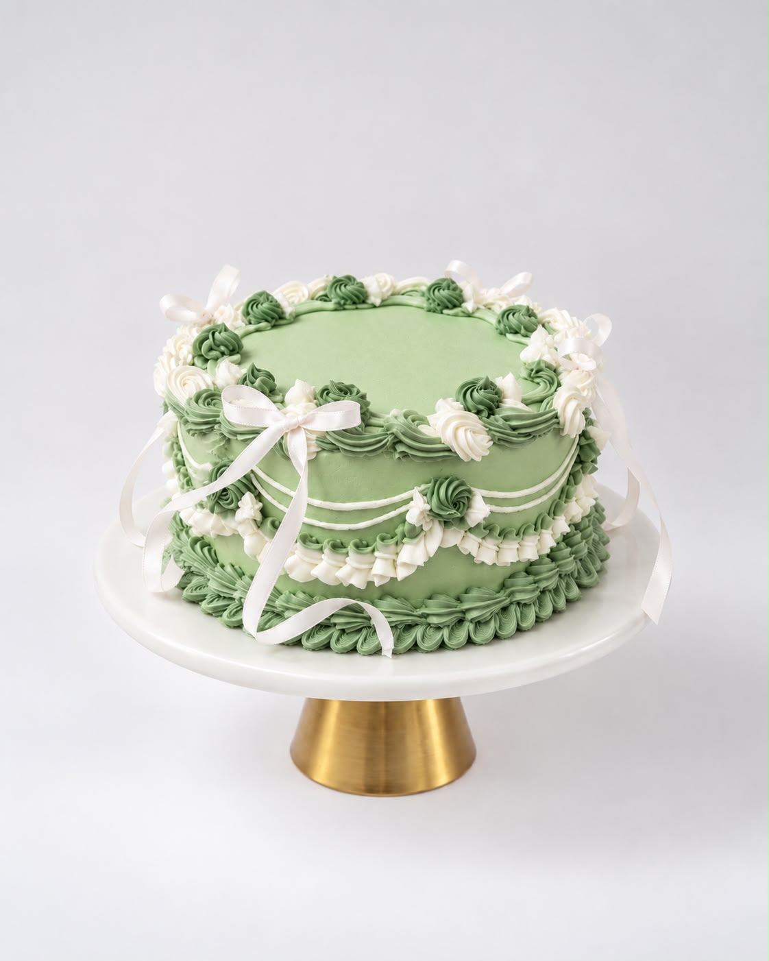 Vintage Piping Round Cake - Image 3